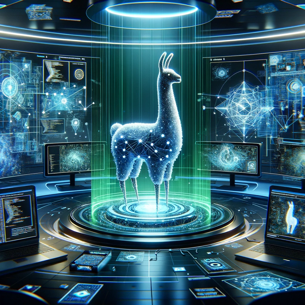 Artist's vision of Llama in a cyberspace